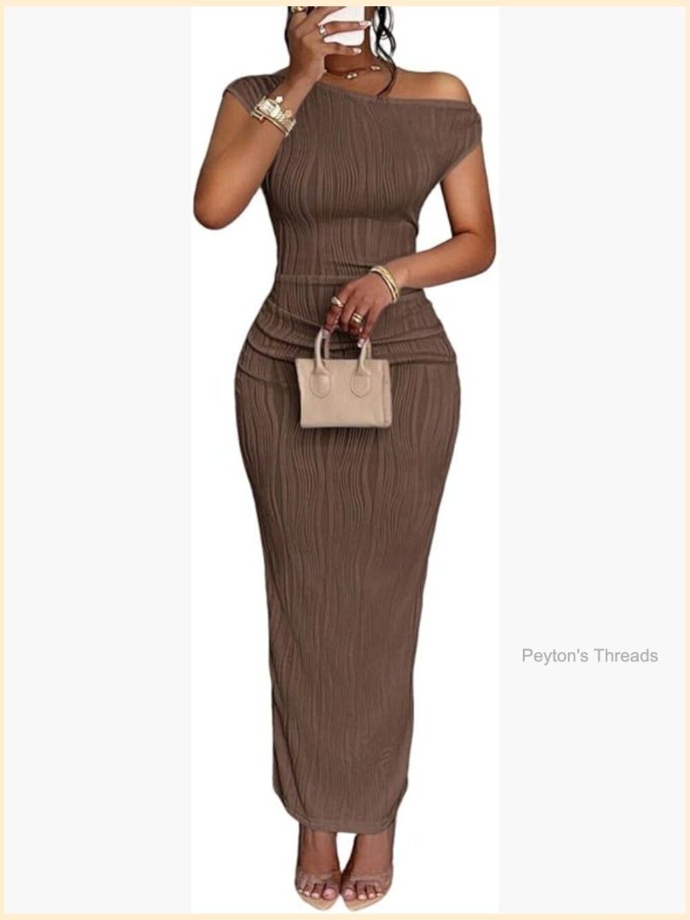 Crew Neck Off Shoulder Elegant Long Formal Party Maxi Dress
